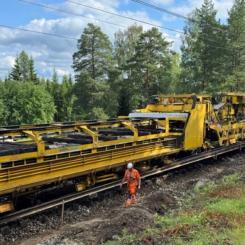 Bild från spårbyte sommaren 2024 Foto: Trafikverket