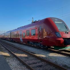 Nya Krösatåget har anlänt till Nässjö Foto:  Jönköpings Länstrafik