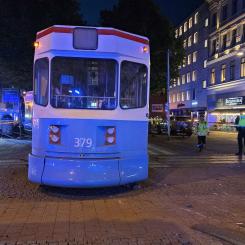 Olyckplatsen i korsningen Kungsportsavenyn och Vasagatan. Foto: Göteborgs Spårvägar