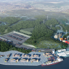 Nu byggs ett effektivt och hållbart transportnav i Sundsvall. Foto: Sundsvall Logistikpark