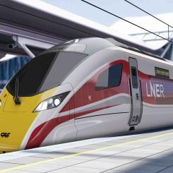 Tio av dessa nya "trimodala" Intercity-tåg, som kan köras på elektricitet, diesel eller batteri levereras av CAF. Foto: LNER