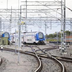 Tågtrafiken i Stockholm-Mälarregionen står stilla utan samhällsbyggare. Foto: Mälartåg
