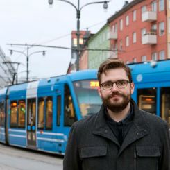 Hans Cruse, kanslichef på föreningen Spårvagnsstäderna arrangerar Spårvägsforum. Foto: Spårvagnsstäderna