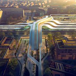 En ny järnvägsterminal för Rail Baltica. Illustration: Rail Baltica