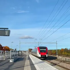 Under mars 2026 startar utbyggnaden av plattformar på Njurunda resecentrum strax söder om Sundsvall. Foto: Trafikverket