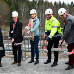 Så här såg det ut den 6 november på platsen är där spadarna sattes i marken för Ostlänkens första brostöd. Foto: Trafikverket