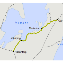 Trafikverket planerar för att öka säkerheten vid plankorsningar på sträckan Gårdsjö–Håkantorp. Översiktskarta: Trafikverket