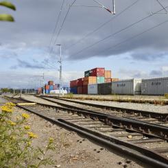 Järnvägsräls Piteå Hamn. Foto: Piteå kommun