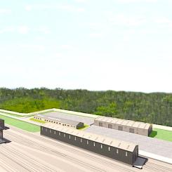 Rail Baltica visualisering av Iecava underhållsanläggning. Bild: Rail Baltica