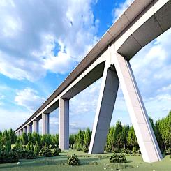Rail Baltica började nyligen att bygga den längsta järnvägsbron i Baltikum. Frågan är huruvida den blir färdig enligt planerna. Bild: Rail Baltica