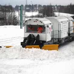 Effektiva snömaskiner haft fullt med jobb. Foto: Railcare