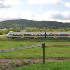 Regiontåg från Västtrafik på Västra stambanan i Partille. Foto: Partille kommun