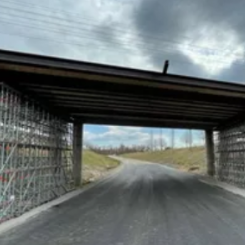 Ny järnvägsbro för dubbelspårsutbyggnaden mellan Ängelholm och Helsingborg. Foto: Trafikverket