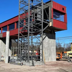 Den nya gångbron över spåren på Ängelholms station. Foto: Trafikverket