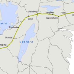 Västra stambanan går mellan Göteborg och Stockholm. Karta: Trafikverket