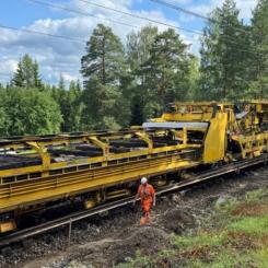 Bild från spårbytet sommaren 2024. Foto: Trafikverket