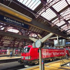 Tåget ankommer Köpenhamn H klockan 15.05 Foto. Snälltåget
