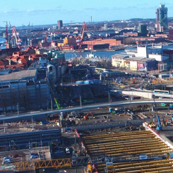 Servicetunneln för Västlänken är nu i höjd med Hvitfeldtska. Foto: Trafikverket