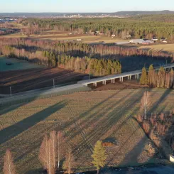 Visionsbild på Tjärnbäcksbron, framtagen av Kreera samhällsbyggnad. Bild: Trafikverket