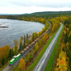VR-Transpoints virkestransport i norra Finland. Foto: VR-Transpoint