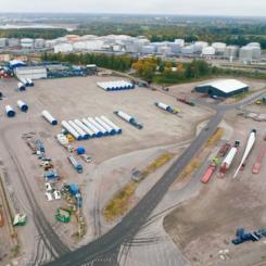 Kombiterminalen  Yilport täcker fler delar av logistikkedjan. Foto: Gävle Hamn